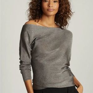 NWOT Reiss Isla Metallic Asymmetrical Sweater